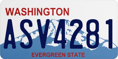 WA license plate ASV4281