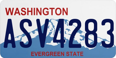 WA license plate ASV4283