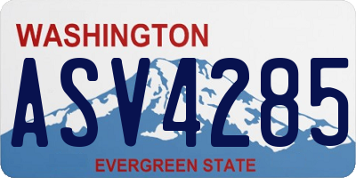 WA license plate ASV4285