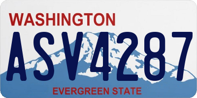 WA license plate ASV4287