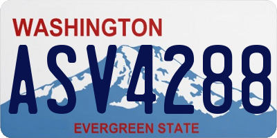 WA license plate ASV4288