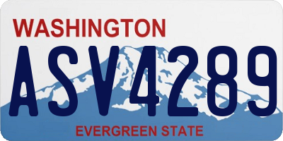 WA license plate ASV4289