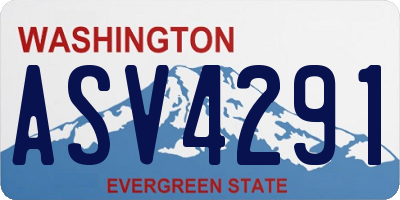WA license plate ASV4291
