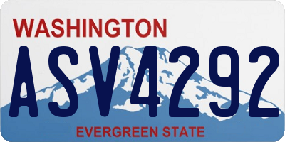 WA license plate ASV4292