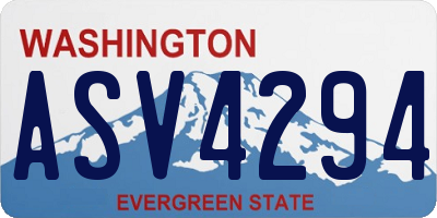 WA license plate ASV4294