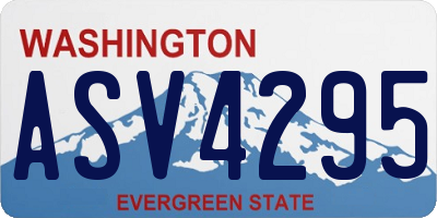 WA license plate ASV4295