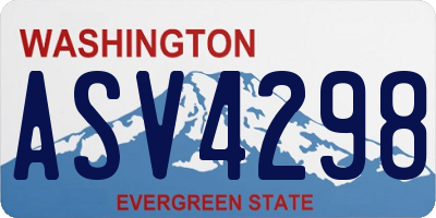 WA license plate ASV4298