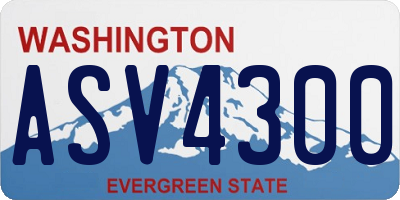 WA license plate ASV4300