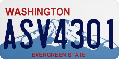 WA license plate ASV4301