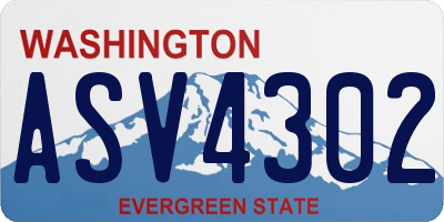 WA license plate ASV4302