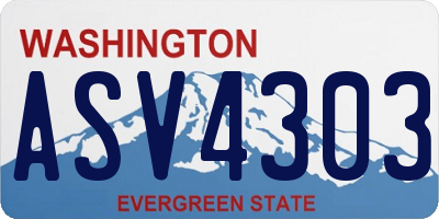 WA license plate ASV4303