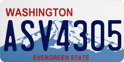 WA license plate ASV4305