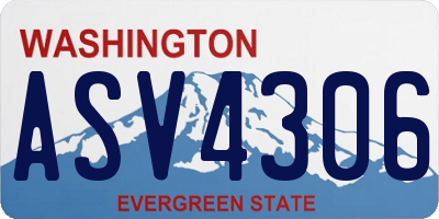 WA license plate ASV4306