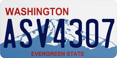 WA license plate ASV4307