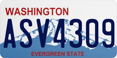 WA license plate ASV4309