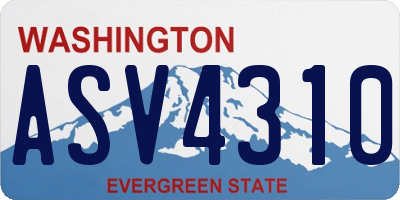 WA license plate ASV4310