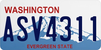 WA license plate ASV4311