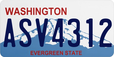 WA license plate ASV4312