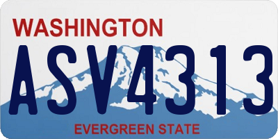 WA license plate ASV4313