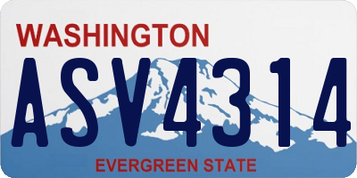 WA license plate ASV4314