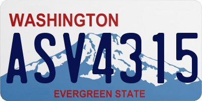 WA license plate ASV4315