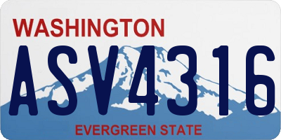 WA license plate ASV4316