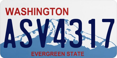 WA license plate ASV4317