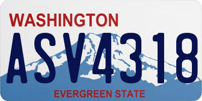 WA license plate ASV4318