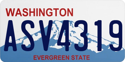 WA license plate ASV4319