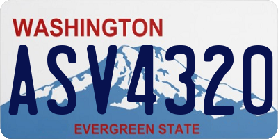 WA license plate ASV4320