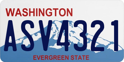 WA license plate ASV4321