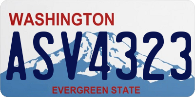 WA license plate ASV4323