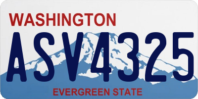 WA license plate ASV4325