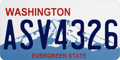 WA license plate ASV4326