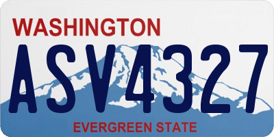 WA license plate ASV4327