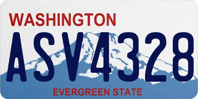 WA license plate ASV4328