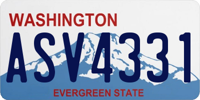 WA license plate ASV4331