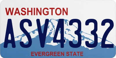 WA license plate ASV4332