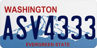 WA license plate ASV4333