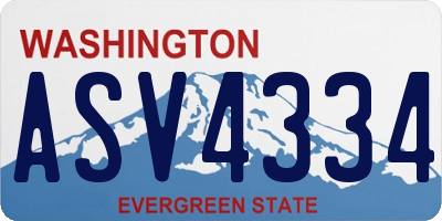 WA license plate ASV4334