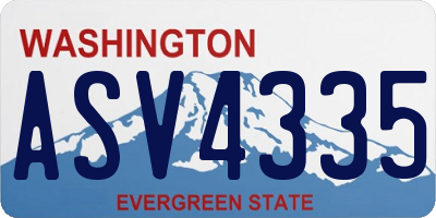 WA license plate ASV4335