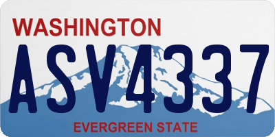 WA license plate ASV4337