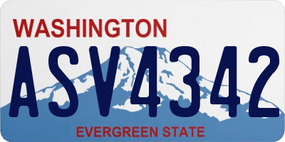 WA license plate ASV4342