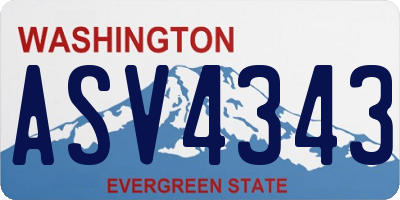WA license plate ASV4343
