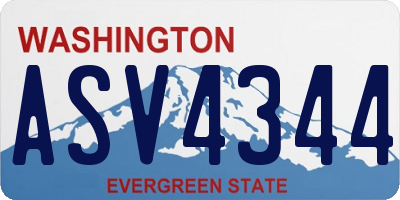 WA license plate ASV4344