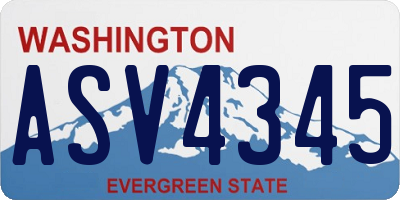WA license plate ASV4345