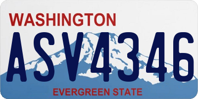 WA license plate ASV4346