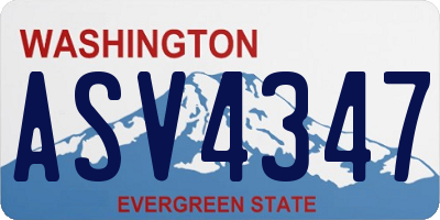WA license plate ASV4347