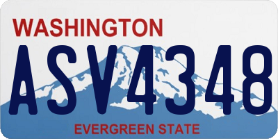 WA license plate ASV4348