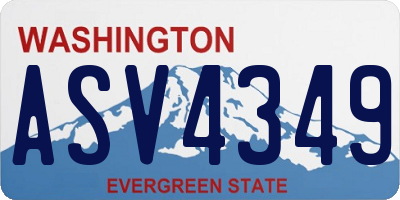WA license plate ASV4349